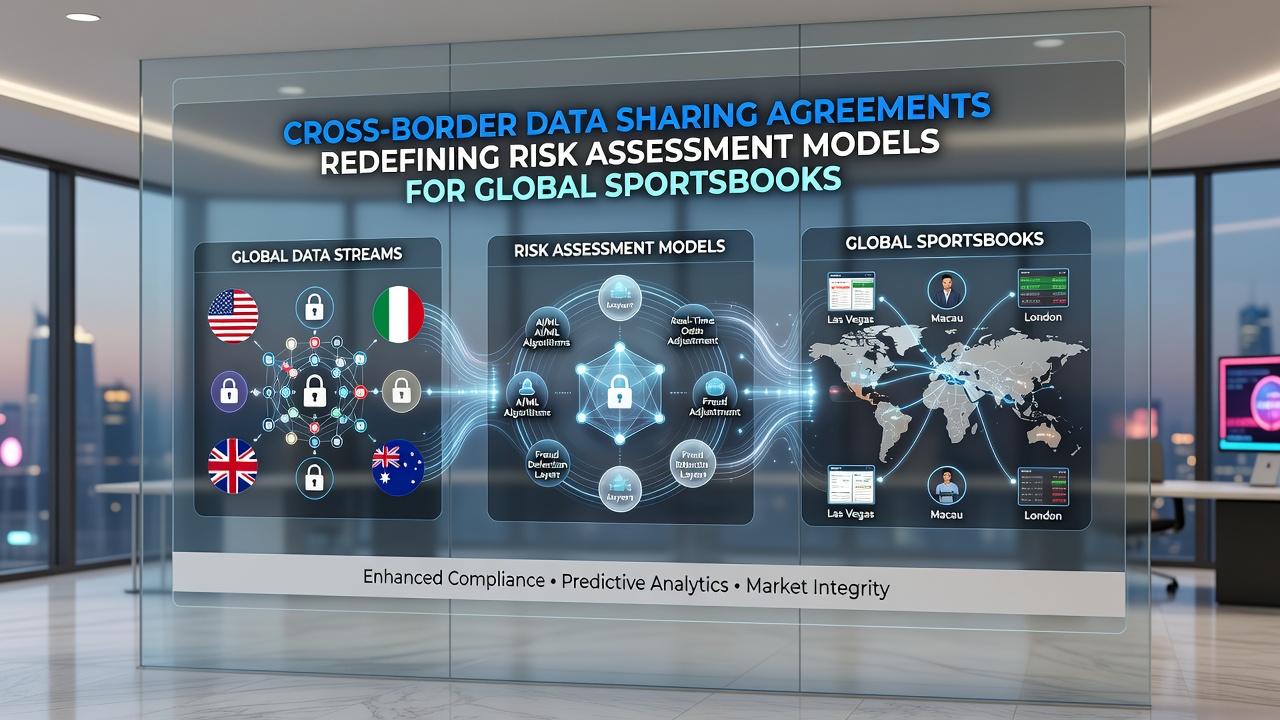Data analysts at a sportsbook firm updating risk assessment models using shared international datasets