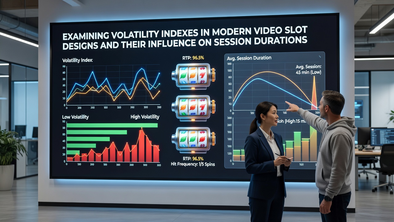 Chart displaying volatility index trends across various video slot titles released in early 2026