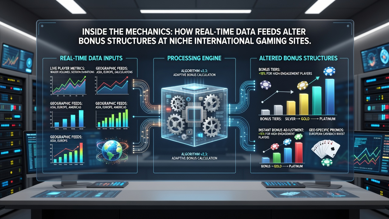 Illustration of real-time data streams feeding into bonus calculation systems at international gaming platforms