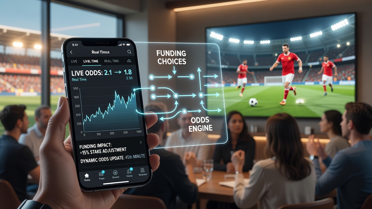 Mobile betting interface showing live odds and payment options during a sports event
