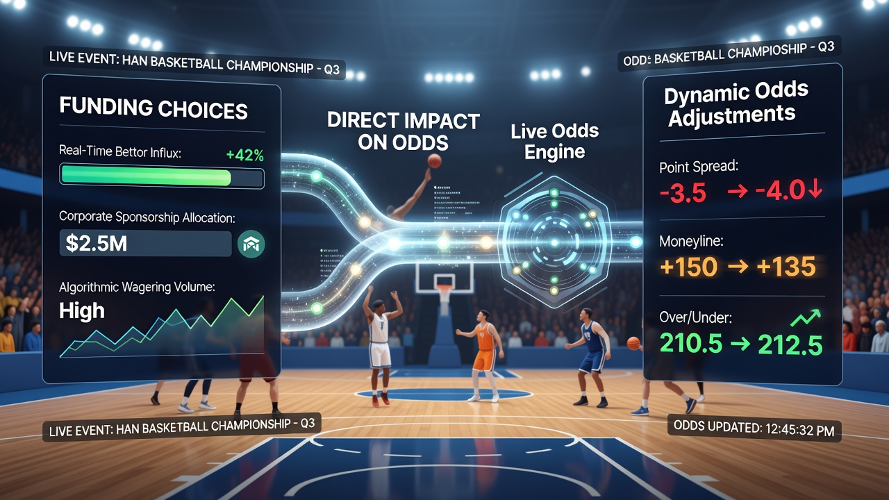 Live sports event on a handheld device with real-time odds display and funding confirmation